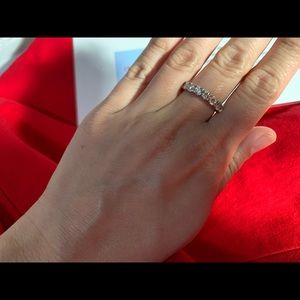 2 ct half eternity ring size 6, resizable
